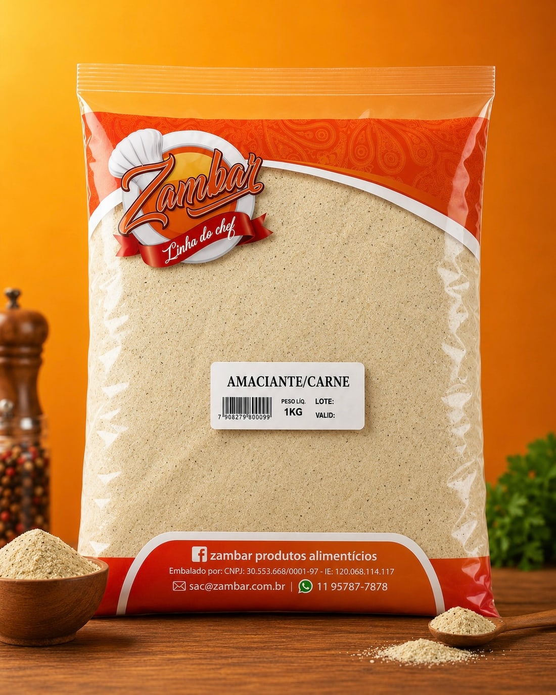 Amaciante de Carne Linha do Chef Zambar 1 kg