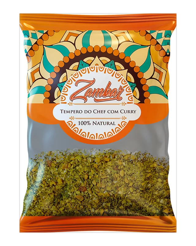 Embalagem de Tempero do Chef com Curry — Zambar